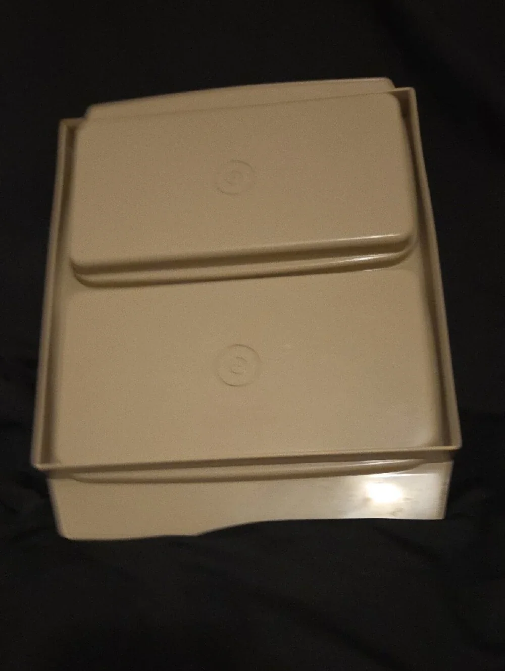 Tupperware  Egg Carrier in Cream and White